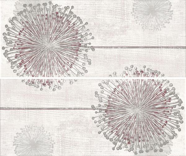 MODERN WALL FLOWER DEKOR SET 2x(25x60x0,86), mat