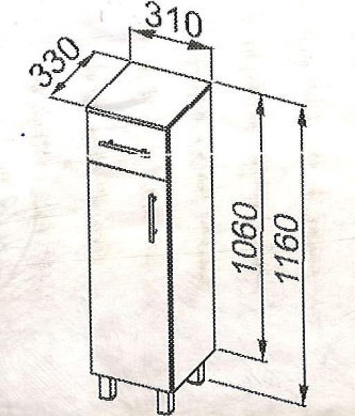 SIENA nízká skříňka, BÍLÁ, š: 31 cm, hl: 33 cm, v: 106 cm 0411-350103 - ukončení výroby!