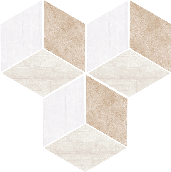 CLOE HEXAGONAL BEIGE MOZ. 25x24,8 cm/mat - do vyprodání zásob