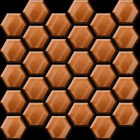 COPPER GLASS HEXAGON MOSAIC 25x25,8, lesk, na objednání