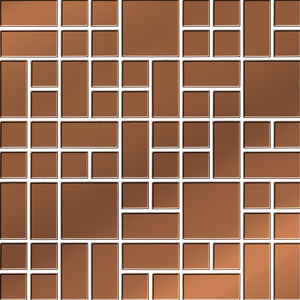 Copper glass mosaic 25x25 cm, lesk, na objednání