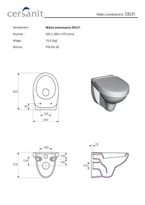 DELFI WC ZÁVĚSNÁ MÍSA  K11-0021