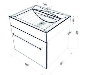 AQUASAN 60 UMYVADLO 600X500X120