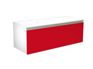 FRESH 120 FU12003 skříňka bez dvojum. bílá vys. lesk/červená vys.lesk 1202x455x440