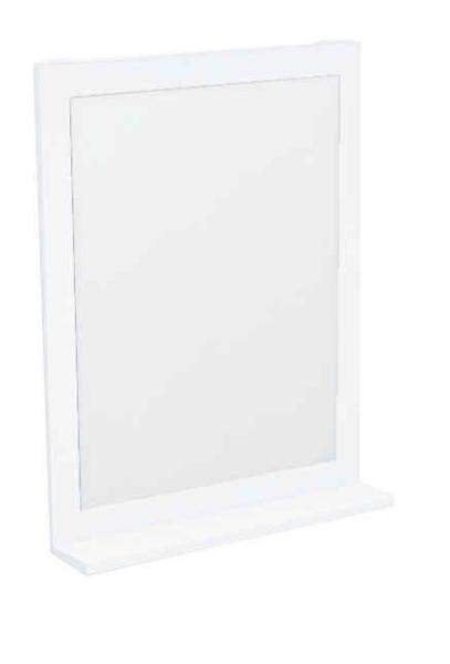 Zrcadlo s poličkou BRAVO, bílá vysoký lesk 600x120x768