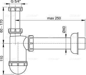 A430 Sifon umyvadlový pt.32 s převlečnou maticí 5/4