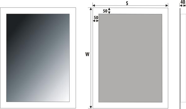 Zrcadlo s LED osvětlením WEGA LED 120x4,5x75