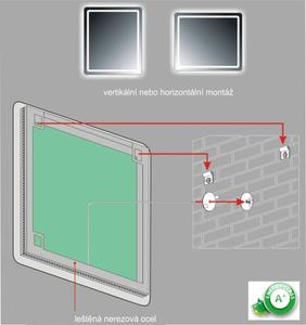 Zrcadlo s LED osvětlením STAR LED  500x45x750